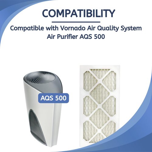 Nispira Premium Filter Replacement Set Compatible with Vornado Air Quality System Air Purifier AQS 500, 2 Sets