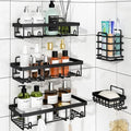 Liuoud Shower Caddy Organizer - 5 Pack Rustproof Stainless Steel Wall Storage Baskets | Black