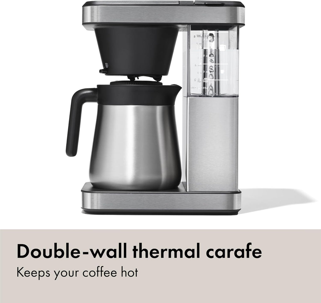 OXO Brew 8-Cup Coffee Maker - SCA Certified Thermal Stainless Steel | Single-Serve & Carafe