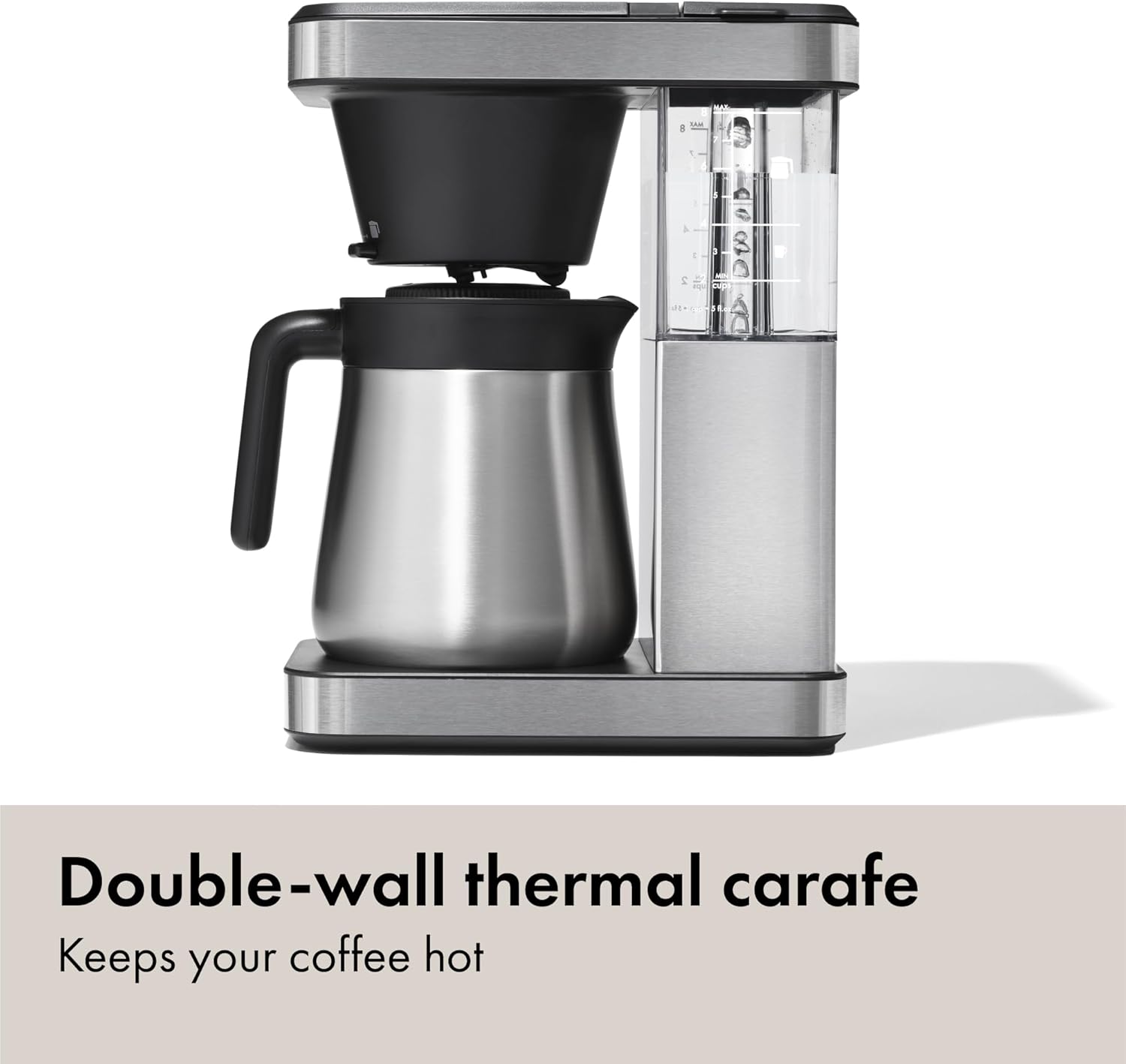 OXO Brew 8-Cup Coffee Maker - SCA Certified Thermal Stainless Steel | Single-Serve & Carafe
