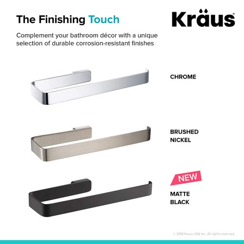 KRAUS Stelios Bathroom Towel Ring, Brushed Nickel Finish, KEA-19925BN