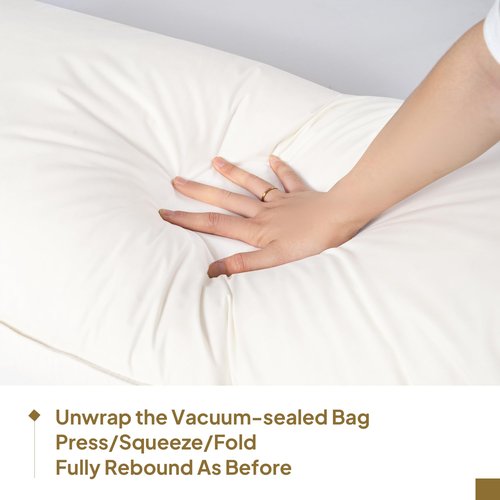Goose Down Body Pillows for Adults, Large Body Pillow for Side Sleeper, Hugging Feather Body Pillow Insert, Cooling 20x54 Full Length Long Pillow for Bed with 100% Organic Cotton Shell, White 20"x54"