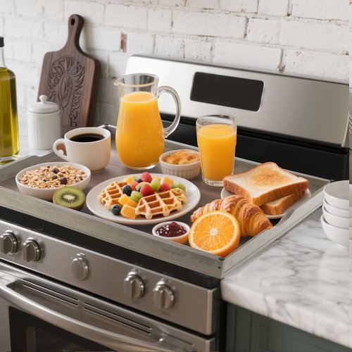 Kosydown Basic Stove Top Covers for Gas Burners and Electric Stove, 30"L x 22"W x 2.4" Gas Stove Cover, Wooden Cutting Boards/Sink Cover for Kitchen, Tray for Kitchen Counter Space (Grey)