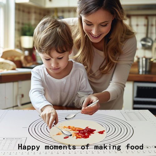 Dough Mat Silicone Baking Mats for Rolling Pastry,Kneading Sheet Sourdough Bread Baking Supplies Black 24x16" 0.45mmT