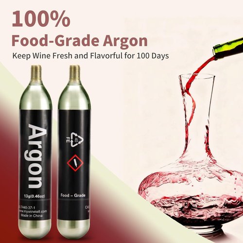 Argon Capsules for Wine Preservation Systems – Compatible with Wine Saver & Dispenser – Long-Lasting Freshness for Wine Freshness & Storage (3 Pack)