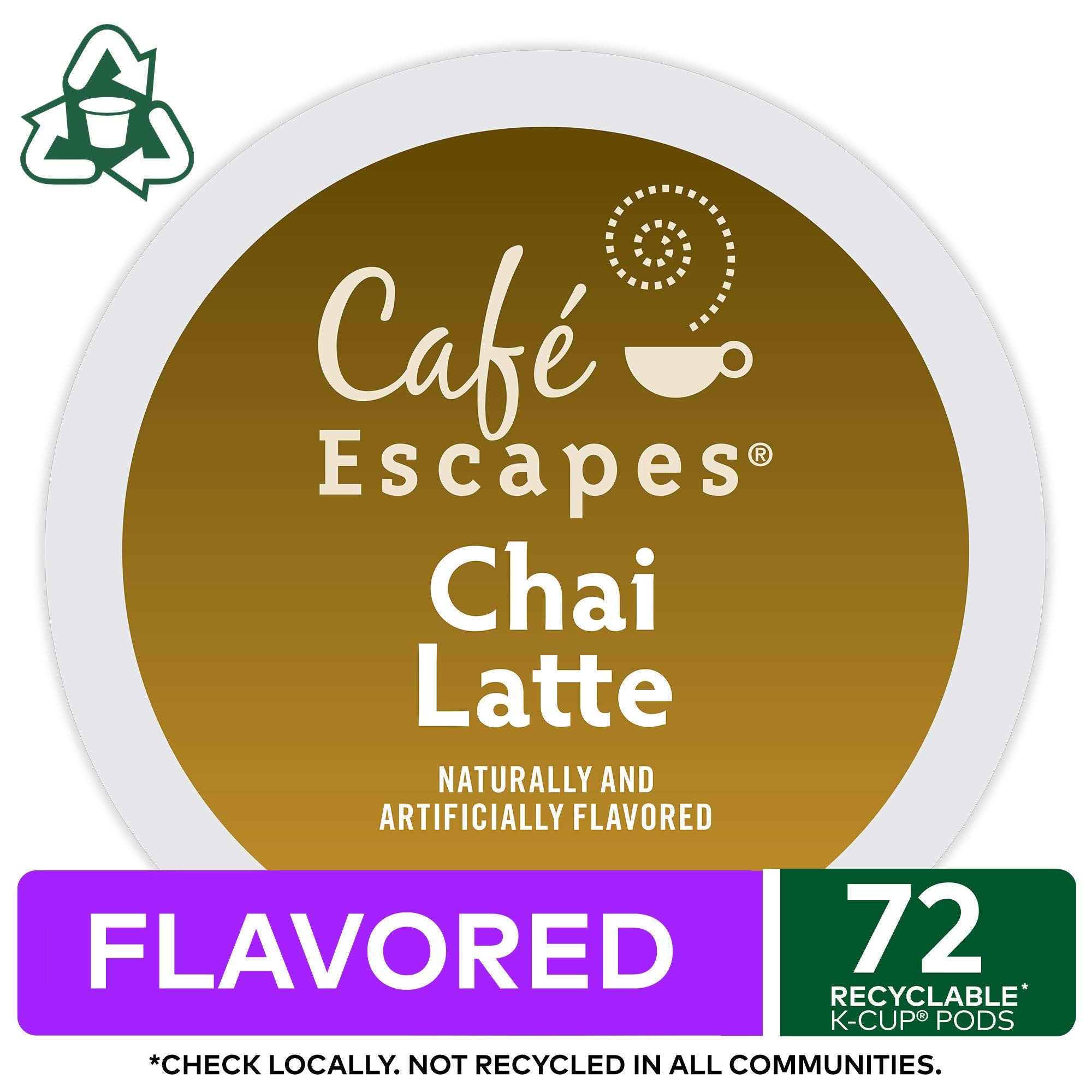 Cafe Escapes Chai Latte Keurig Single-Serve K-Cup Pods, 72 Count