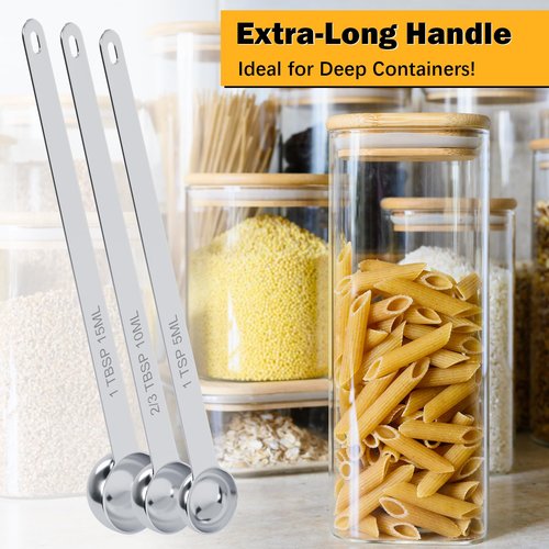 LEIFENY 1PCS 1Tbsp(3tsp, 15ml) Extra Long Handle Measuring Spoon, Single Stainless Steel Individual Measure Scoop Only