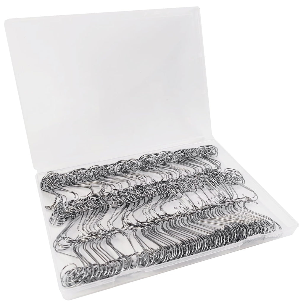 TIHOOD 200PCS 2inch Ornament Hooks, Christmas Ornament Hangers, Christmas Tree Hanger Baubles Ball Metal Hooks Xmas Decoration S Hooks (Silver)