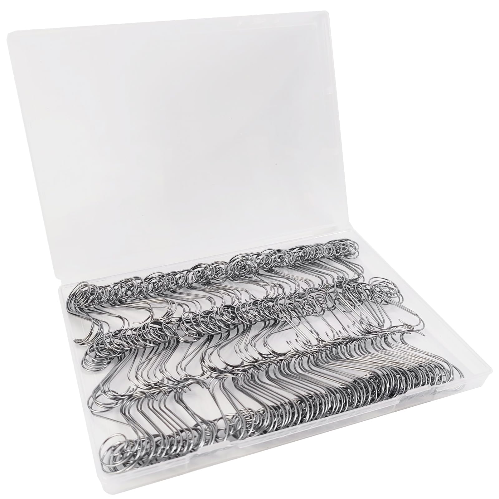 TIHOOD 200PCS 2inch Ornament Hooks, Christmas Ornament Hangers, Christmas Tree Hanger Baubles Ball Metal Hooks Xmas Decoration S Hooks (Silver)