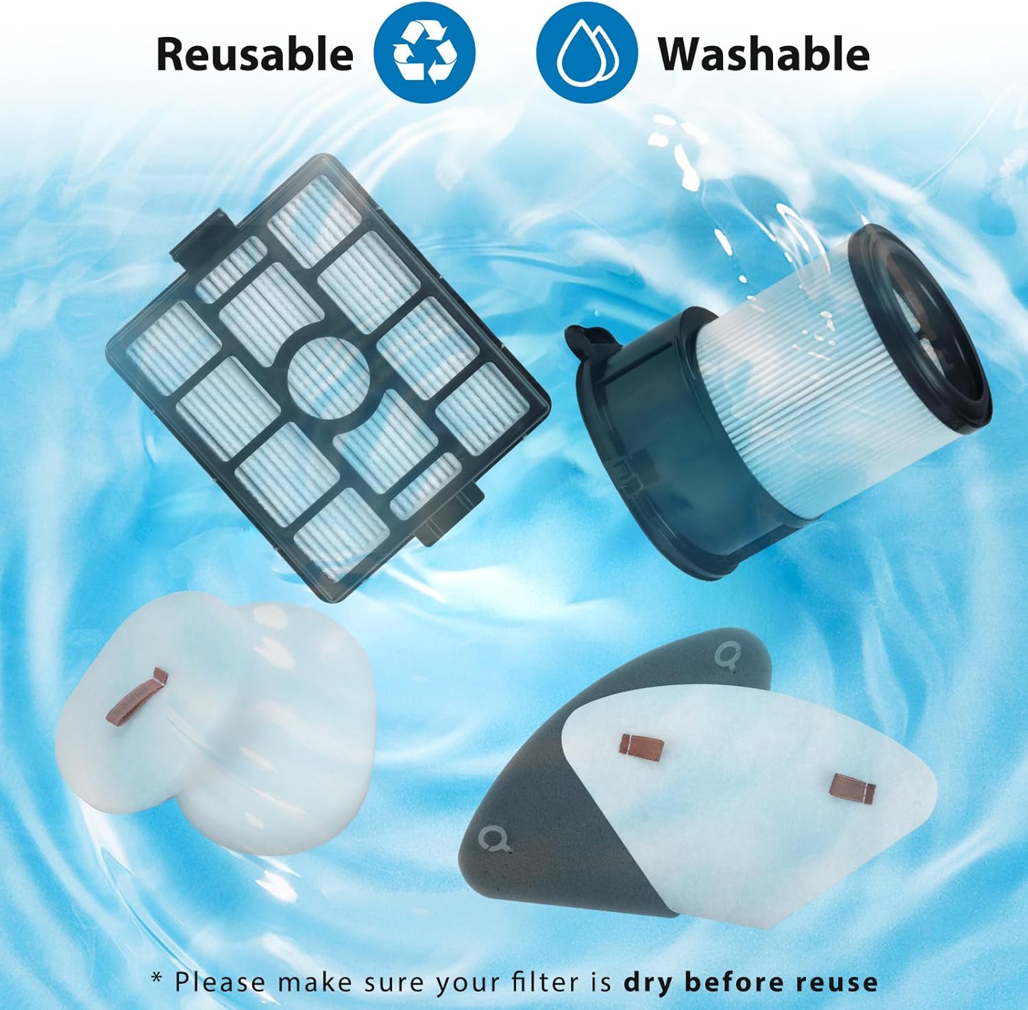 Shark Replacement HEPA Filter & Pre-Motor Filter Set - 2 Auto-Empty Docks + 4 Handheld Filters