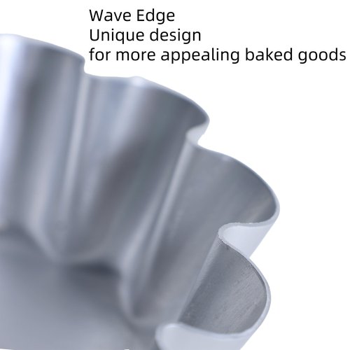 FAQQI 6 Pcs, Large 4.5 Inches Ensaymada Molder Filipino, Bibingka Molder Filipino, Torta Molder – Extra Large Round Cake Pan with Wave Edge for Traditional Filipino Desserts, Perfect for Ensaymada