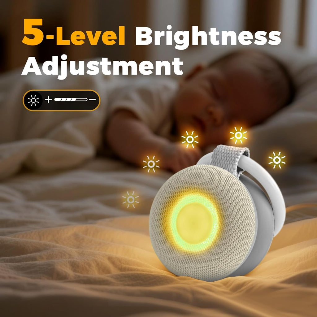 Portable Sound Machine - White Noise for Baby Sleep | 15 Soothing Sounds & 7-Color Night Light