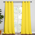 NICETOWN Patio Glass Door Curtains - Bright Yellow Privacy Panel Drapes | 42" x 95" (1 Pair)