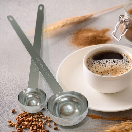 LEIFENY 1PCS 2 Teaspoon Coffee Scoop, 9.1" Long Handle Measuring Spoon, 2tsp (10 ml) Stainless Steel Scooper