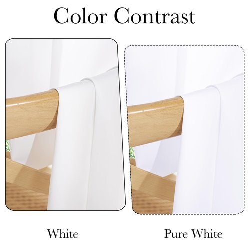 NICETOWN Non-See-Through White Sheer Curtains 96 inches Long 2 Panels, Privacy Rod Pocket & Back Tab Window Drapes Light Filtering for Bedroom/Living Room, W52 x L96