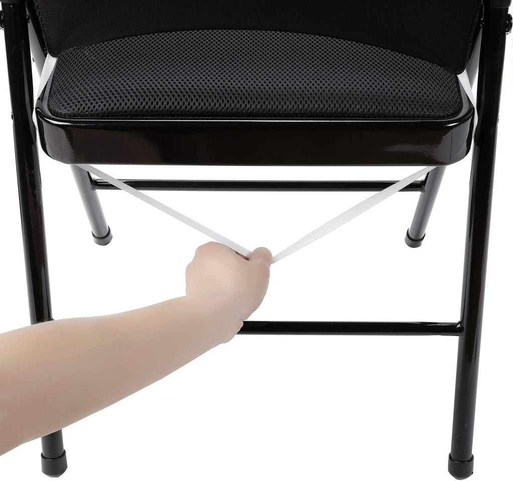 Peomeise Folding Chair Covers - Stretch Spandex for Weddings & Events | White, Set of 12