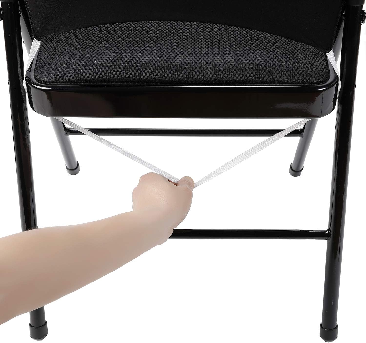 Peomeise Folding Chair Covers - Stretch Spandex for Weddings & Events | White, Set of 12
