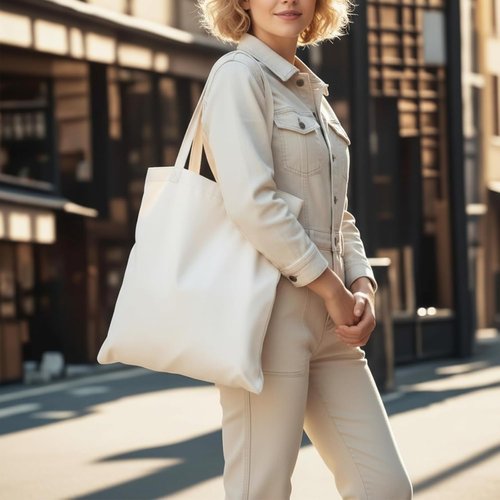 MOLOVA Premium Canvas Reusable Tote Bags - Eco-Friendly Gift Bags for Work & Shopping | 1 Pack