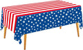 Gatherfun Disposable Plastic Tablecloth - Waterproof American Flag Design for Patriotic Celebrations | 3PCS 54 x 108 Inch