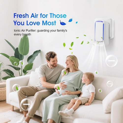 KLVEU 4Pack Plug In Air Ionizers for Home,Negative Ion Air Purifier -Plug In Air Freshener for Home, Office, Bathroom and Living Room,Portable Ion Air Purifiers Odor,Pets Smell (4)