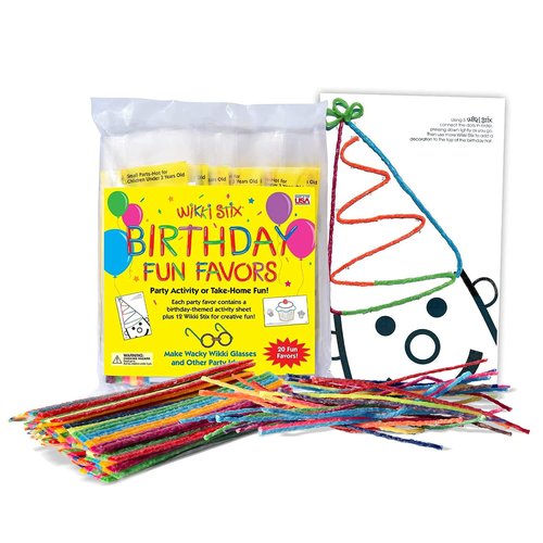 Wikki Stix Birthday Fun Favors – Made in USA | Creative Arts & Crafts for Kids | Party Favors, Goodie Bag Stuffers, Pinata Fillers, Birthday Games | Mess-Free, Non-Candy Alternative