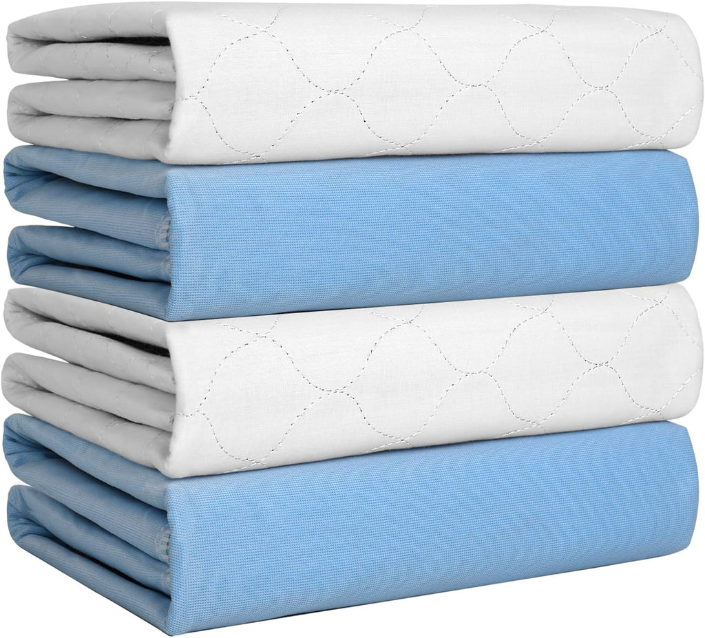 Regine Switzerland Heavy Absorbency Bed Pad - Washable Incontinence Underpads, 34"X36" (4 Pack)