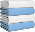 Regine Switzerland Heavy Absorbency Bed Pad - Washable Incontinence Underpads, 34"X36" (4 Pack)