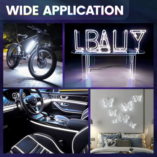 Electroluminescent (EL) Panel、Electroluminescent DIY EL Back Light Paper Light 、 Sheets Panel for Crafts, Signs, Decor3 Modes:Fast flashingow Flashing/Constant Bright(10cm x 10cmWhite)