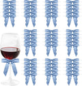 Regine Switzerland Satin Ribbon Dusty Blue Bow Decor - 2.5" Premade Twist Tie Bows for Gift Wrapping | 50 Count