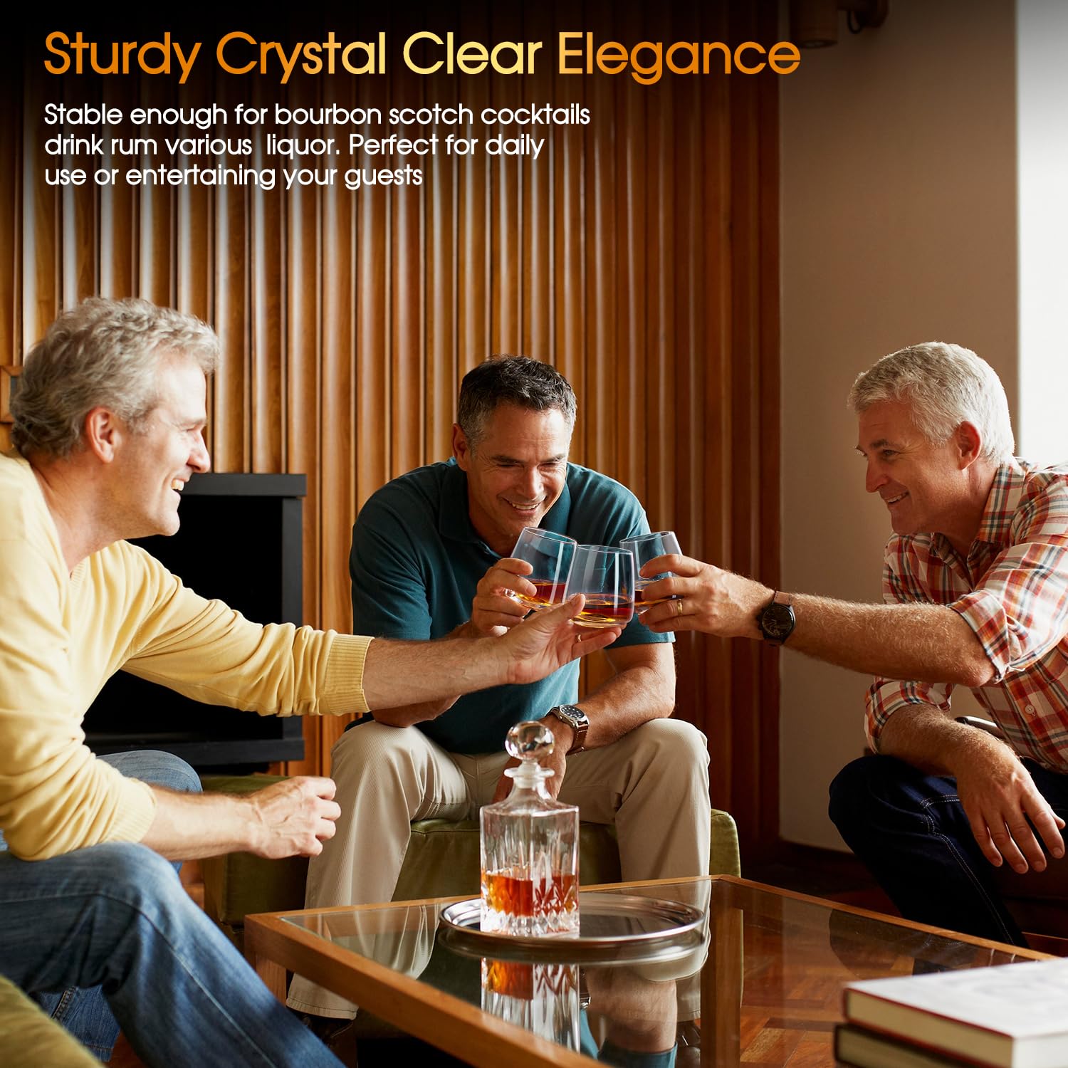 Potdoctor Whiskey Glasses Set of 6, 13.5oz Premium Lead-Free Crystal rocks Glass,Unique Gifts for Men Women, Bourbon Scotch Cocktails Drink Rum Cognac Vodka Liquor