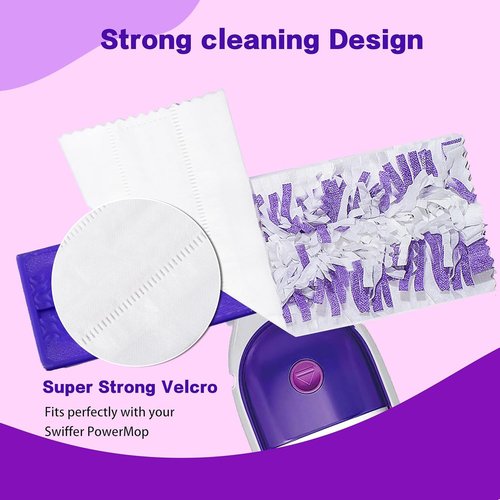 Disposable Mopping Pad Refills for Swiffer PowerMop Multi-Surface Mop and S.wiffer PowerMop Wood Mop, Spray Clean Pads Replacement (Purple -10)