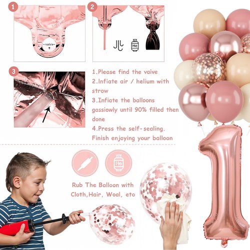 Jobkoo 18th Birthday Decorations for Girls, Retro Pink Nude Number 18 Balloon Set Happy 18th Birthday Banner Cake Topper Dusty Pink Beige Rosegold Star Balloons for Boho 18 Year Old Bday Party Decor