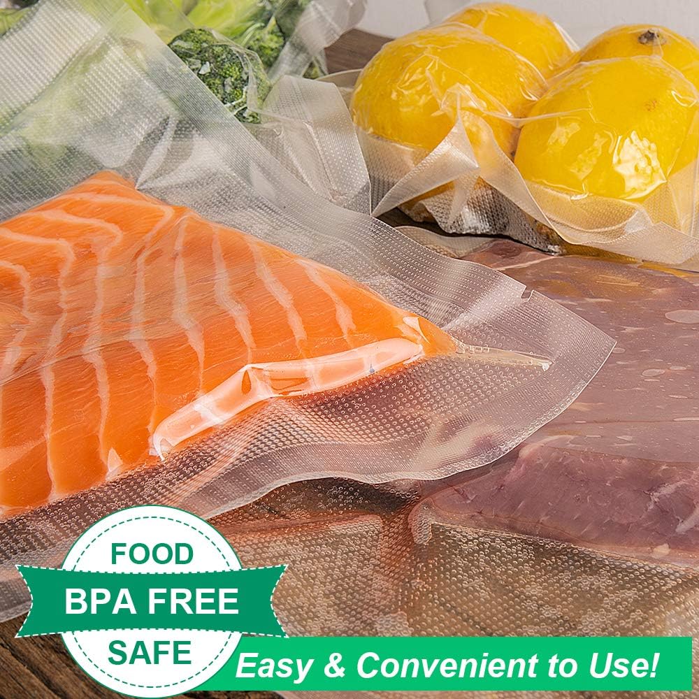 Vacuum Sealer Bags Rolls - BPA-Free Heavy Duty 8"x20' (3 Rolls) & 11"x20' (3 Rolls) for Storage & Sous Vide