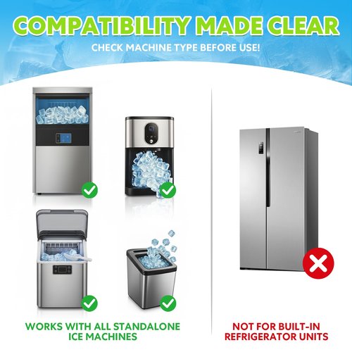 blue fresh Ice Machine Cleaner Tablets for Hard Water - 28 Pack Nickel Safe Scale Removal for Countertop Portable Commercial Nugget Ice Makers, Compatible with Opal, GE Profile, Frigidaire