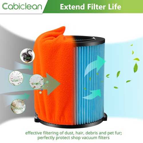 4 Packs Vac Filter Cover, Reusable Pre Filter Bag for Shop Vac VF4000, VF5000, DXVC6912, 9-17816 Filters, Wet Dry Vac Filter Cover with Elastic, Fit Filter 8-9" Tall, 6-8" Diameter - Orange