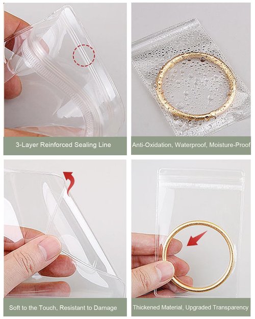 2 Pack 4 In 1 Acrylic Jewelry Organizers and Storage with 120 Portable Anti Tarnish Jewelry Bags, Clear Jewelry Box Organizer, Travel Jewelry Case for Earrings/Rings/Necklaces for Women Girls