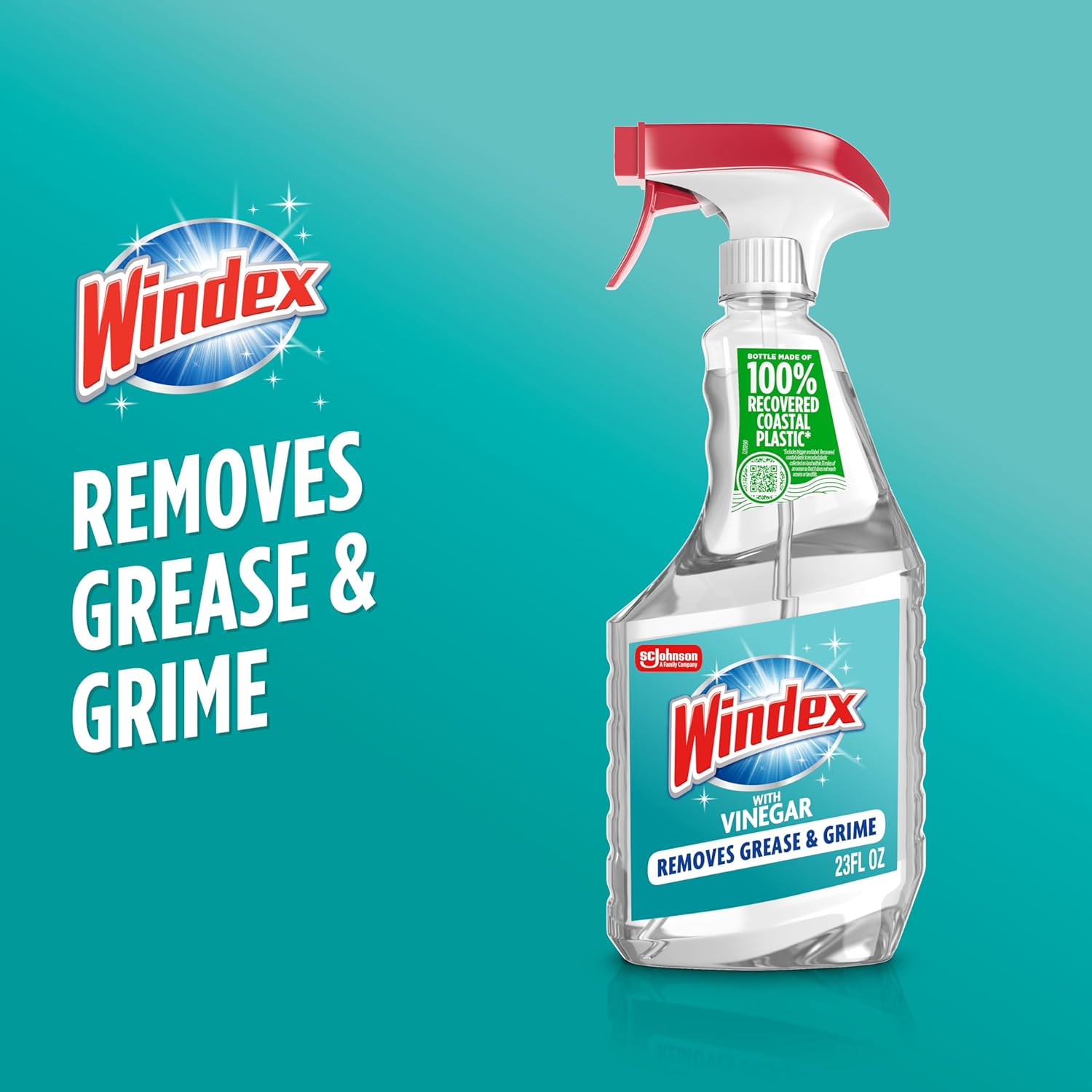 Windex Vinegar Glass Cleaner Spray - Prevents Leakage & Breakage | 23 Fl Oz Surface Cleaner