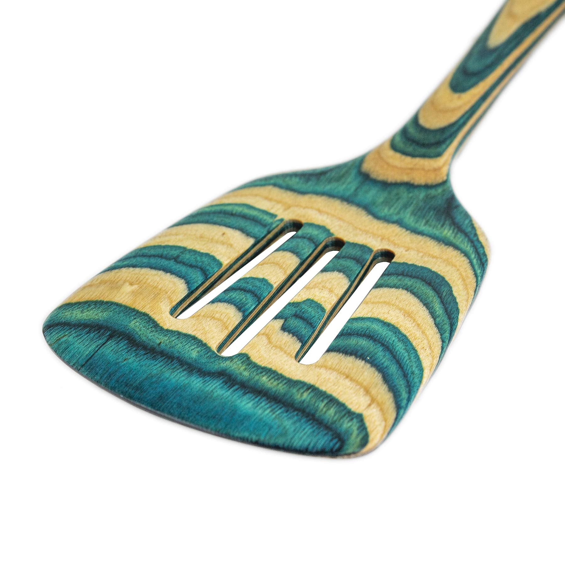Totally Bamboo Baltique Mykonos Collection 12-1/2" Wooden Slotted Spatula, Safe for Nonstick