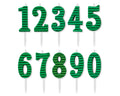 Papyrus Number Birthday Candles Pack, Green Stripes (10-Count)