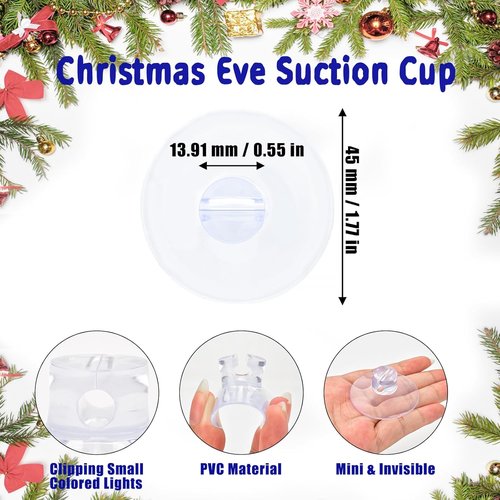 AccEncyc Christmas Light String Suction Cup Holders - 50Pcs for Easy Seasonal Decor Installation