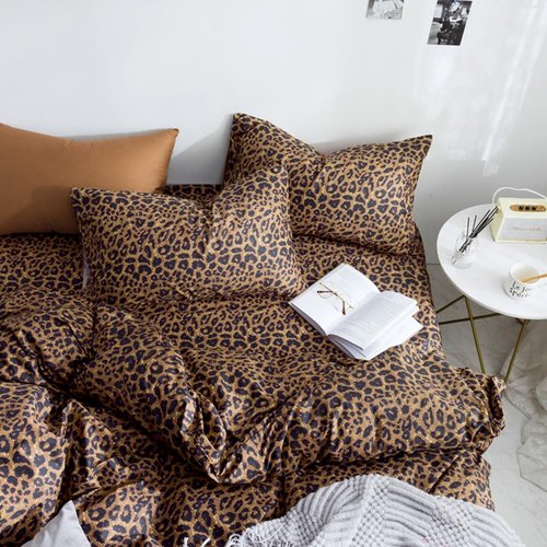mixinni 100% Soft Microfiber Leopard Pattern Fitted Sheet Bed Sheet 15" Deep Pocket Queen Size-1 Fitted Sheet