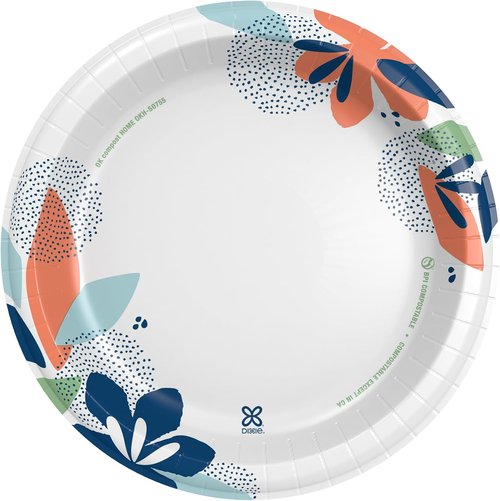 Dixie Large Paper Plates - 10 Inch, 54 Count | 2X Stronger, Microwave-Safe & Soak-Proof Disposable Plates