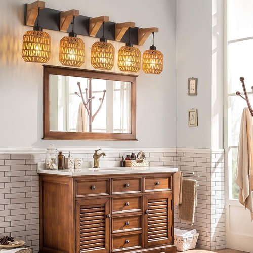 3-Pack Boho Rattan Lamp Shades - Handwoven Natural Wicker Lampshades for Pendant Lights, Chandeliers, Wall Sconces, Floor & Table Lamps – Vintage Farmhouse Home Decor