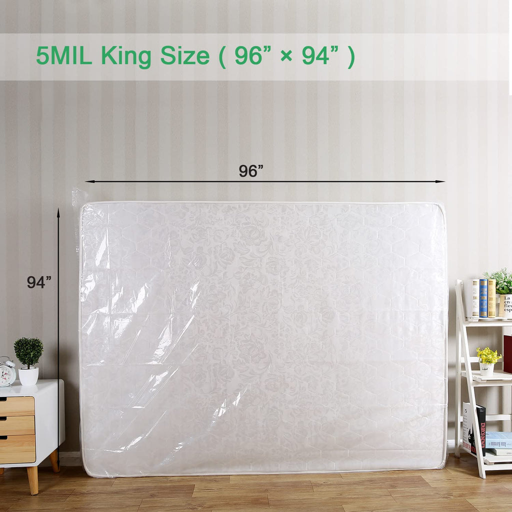 Lauliven 2-Pack Mattress Bag for Moving - King Size Mattress Storage Bag - 5 Mil Heavy Duty - Extra Thick Mattress Cover Protection - 94 x 96 Inch