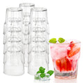 Tebery 16 Pack Classic Clear Plastic Tumbler Reusable Drinking Glasses, 8Oz Drinking Water Juice Cups, Stackable, BPA-Free