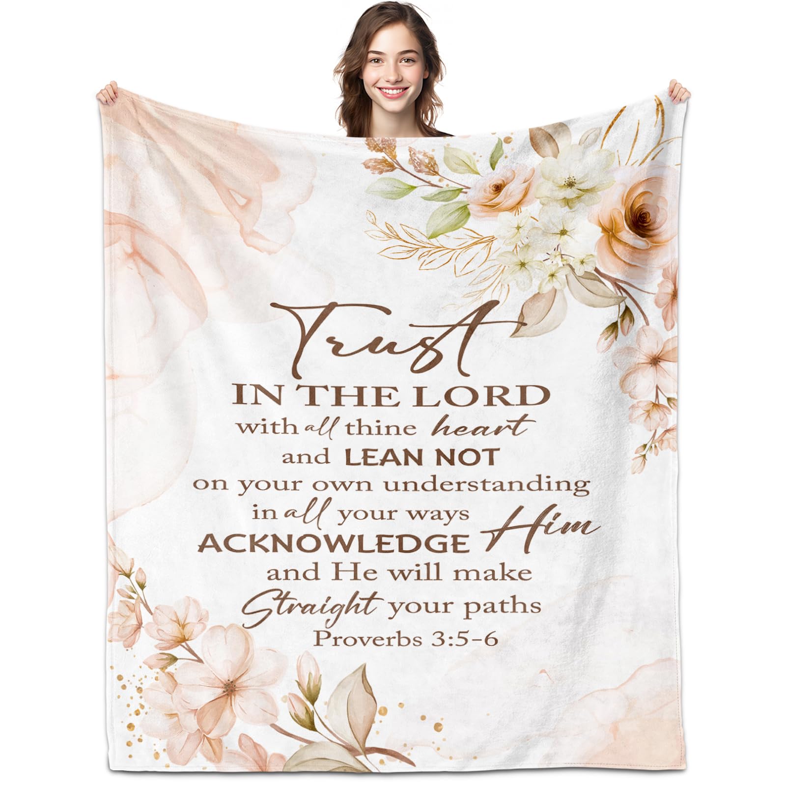 BDASWLY Christian Gifts for Women Blanket 60"x50" - Religious Gifts for Women- Inspirational Religious Birthday Gift - Baptism Confirmation Gift’s for Girls - Catholic Spiritual Gift for Woman