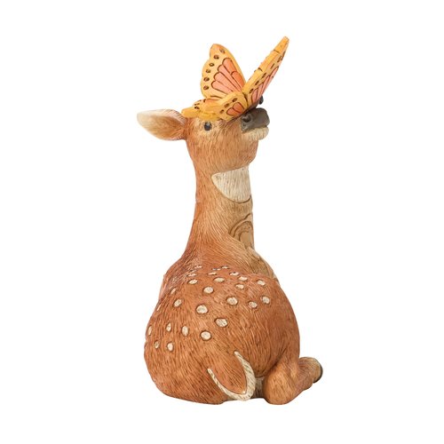 Enesco Jim Shore Heartwood Creek Deer with Butterfly on Nose Miniature Figurine, 3.54 Inch, Multicolor