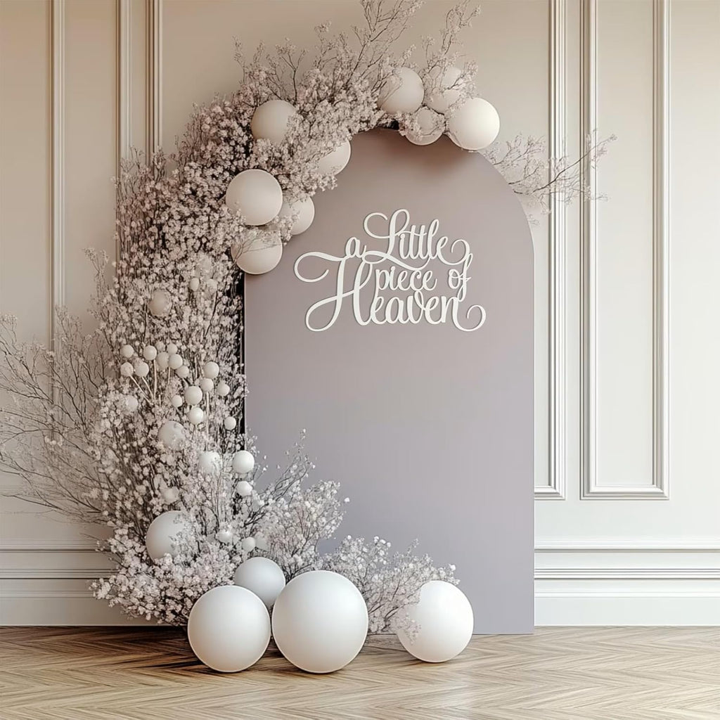 Wooden A Little Piece of Heaven - Baby Shower Decorations | Heaven Theme Birthday Wall Decor