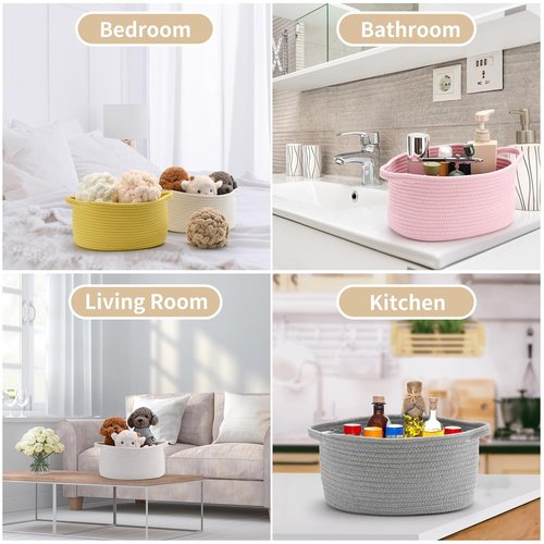 Happyiren Cute Woven Storage Basket - Versatile Decorative Organizer with Handle for Gifts & Toys