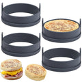 Webake 4 inch Silicone English Muffin Rings, Nonstick Standard Size Crumpet Ring, Egg Rings, BPA-Free, Set of 4